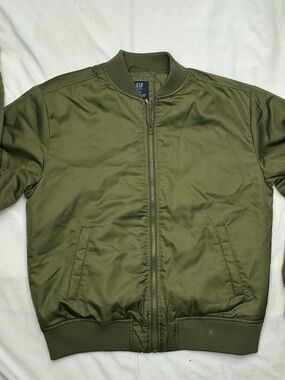 Gap Teen Olive Green Bomber Jacket Quilted Size 14 16